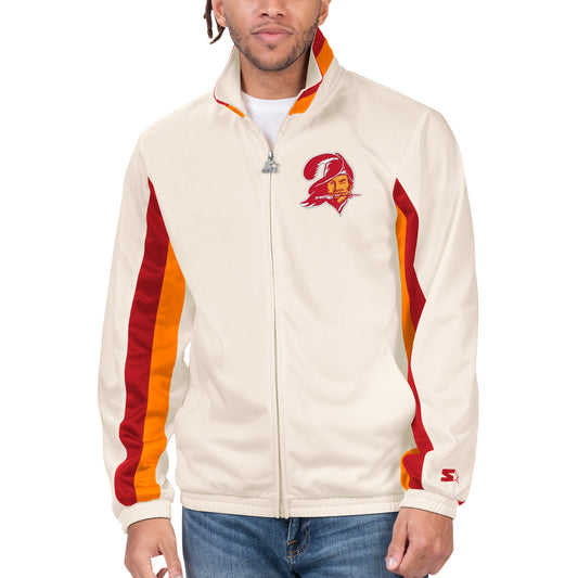 Men's Starter Cream Tampa Bay Buccaneers Vintage Rebound Full-Zip Track Jacket