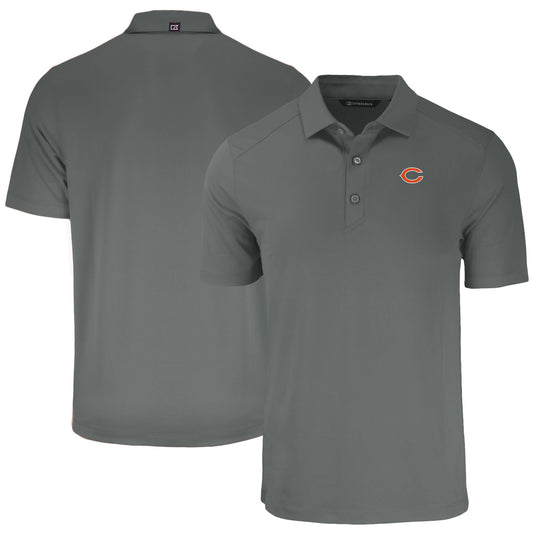 Men's Cutter & Buck Gray Chicago Bears Primary Mark Big & Tall Forge Eco Stretch Recycled Polo