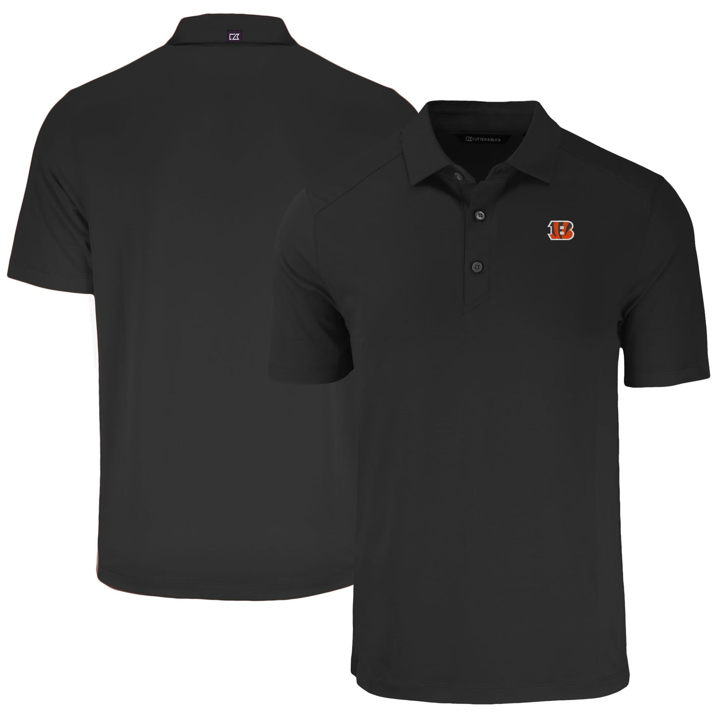 Men's Cutter & Buck Black Cincinnati Bengals Primary Mark Big & Tall Forge Eco Stretch Recycled Polo