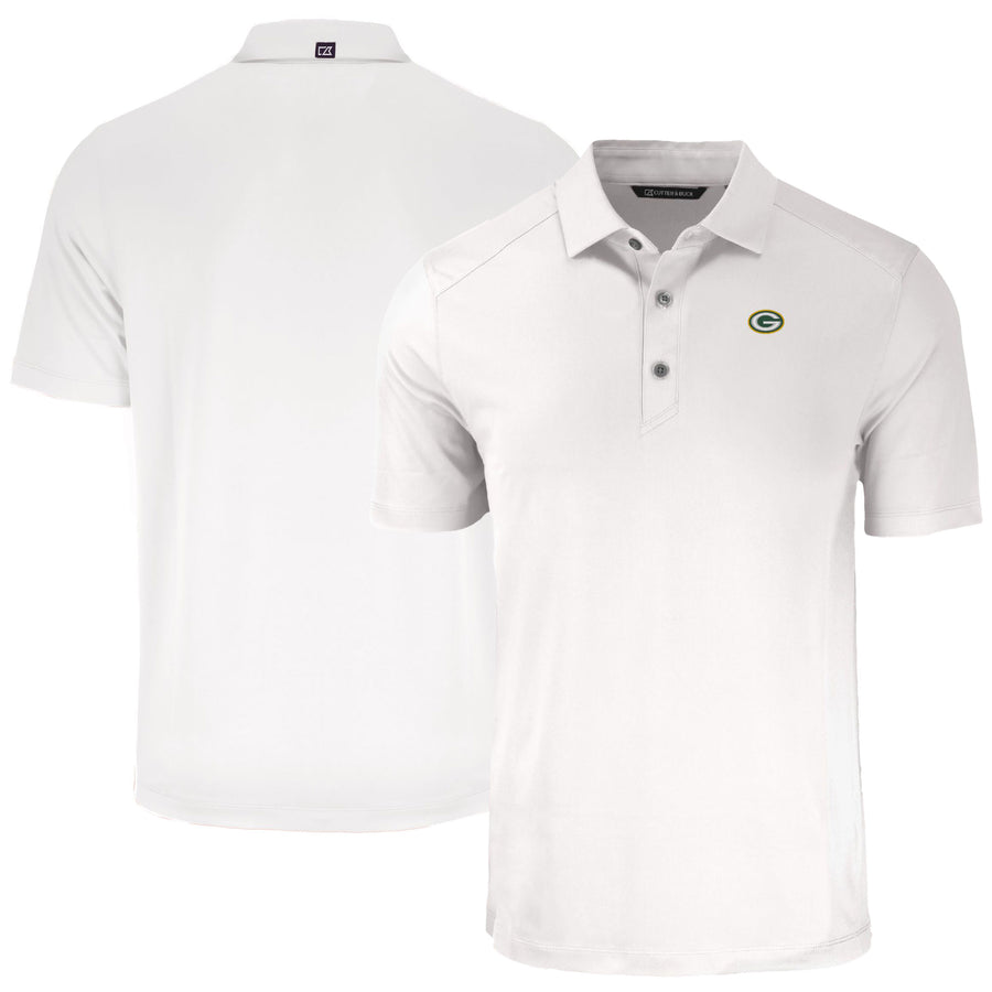 Men's Cutter & Buck White Green Bay Packers Primary Mark Big & Tall Forge Eco Stretch Recycled Polo