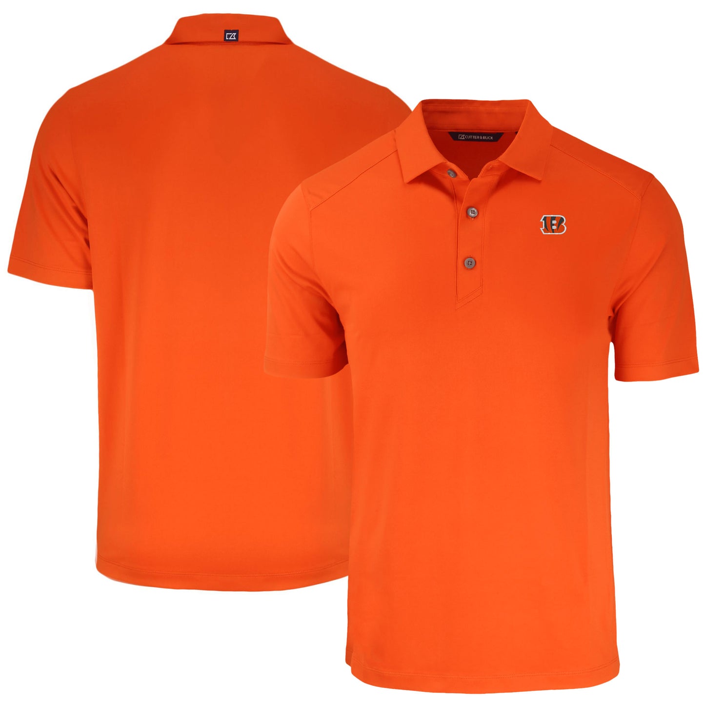 Men's Cutter & Buck Orange Cincinnati Bengals Primary Mark Big & Tall Forge Eco Stretch Recycled Polo