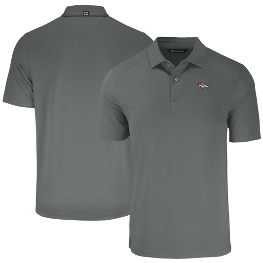 Men's Cutter & Buck Gray Denver Broncos Primary Mark Big & Tall Forge Eco Stretch Recycled Polo