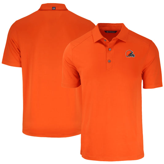 Men's Cutter & Buck Orange Cleveland Browns Primary Mark Big & Tall Forge Eco Stretch Recycled Polo