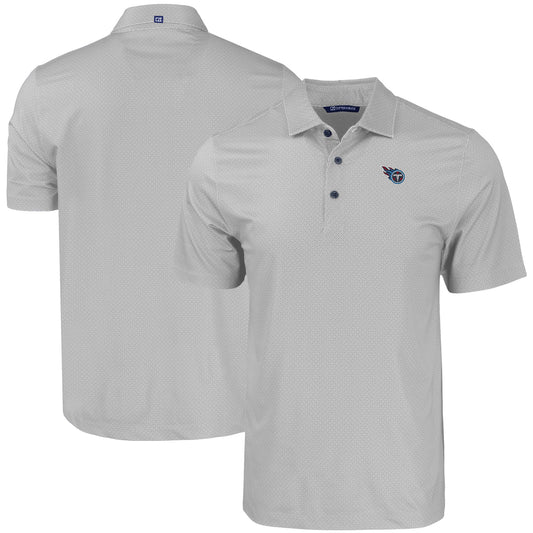 Men's Cutter & Buck Gray Tennessee Titans  Big & Tall Pike Eco Tonal Geo Print Stretch Recycled Polo