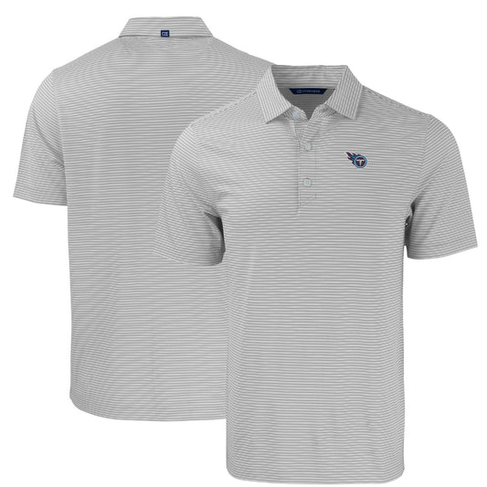 Men's Cutter & Buck Gray/White Tennessee Titans  Big & Tall Forge Eco Double Stripe Stretch Recycled Polo