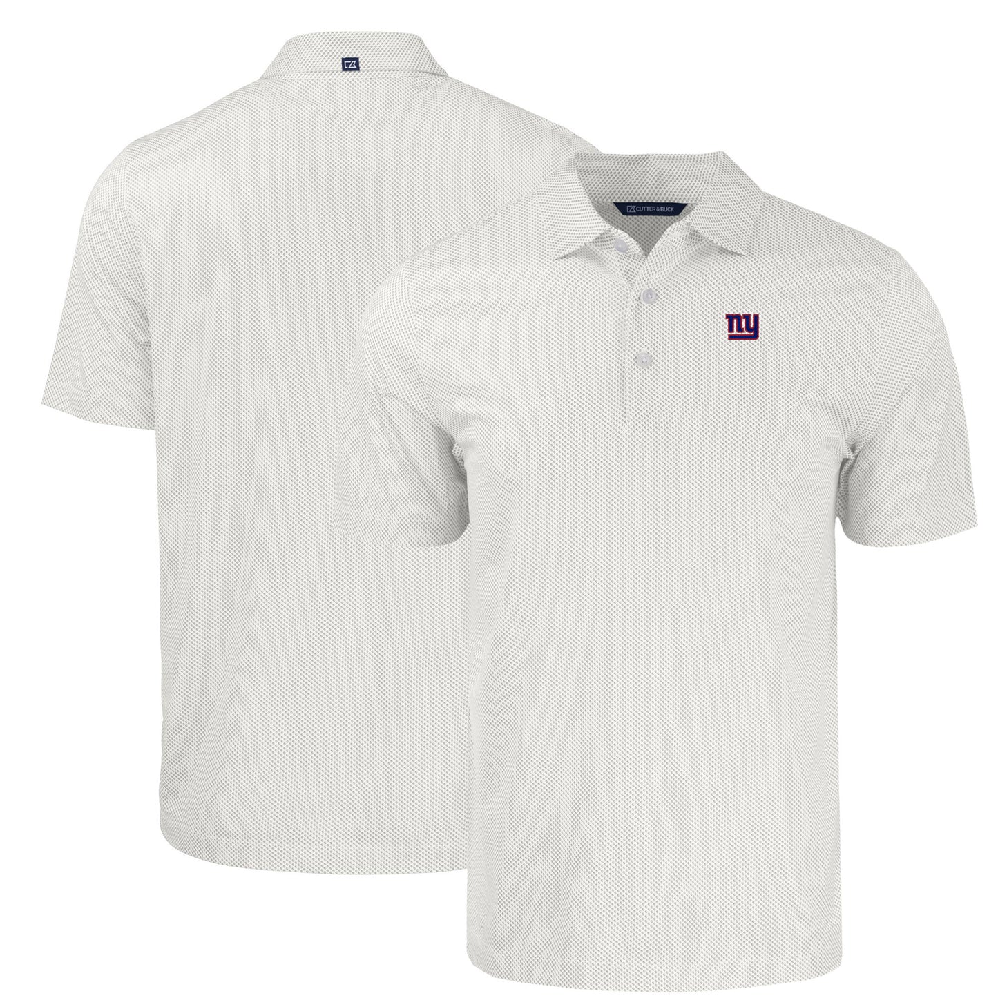Men's Cutter & Buck White New York Giants  Big & Tall Pike Eco Symmetry Print Stretch Recycled Polo