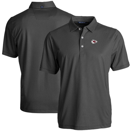 Men's Cutter & Buck Black Kansas City Chiefs  Big & Tall Pike Eco Symmetry Print Stretch Recycled Polo