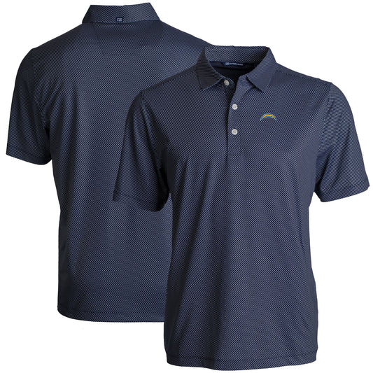 Men's Cutter & Buck Navy Los Angeles Chargers  Big & Tall Pike Eco Symmetry Print Stretch Recycled Polo