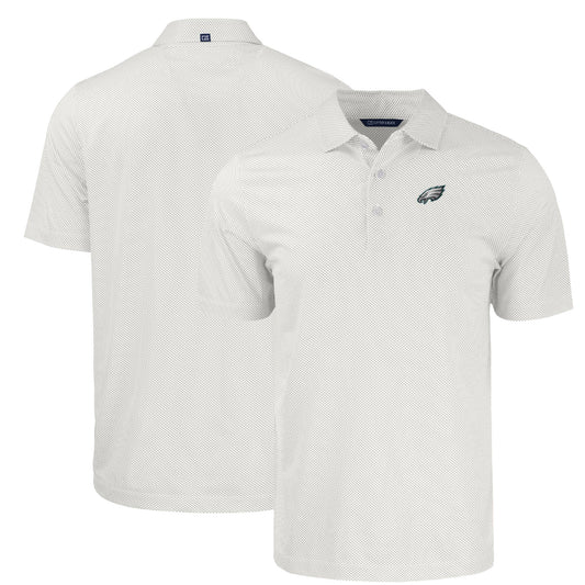 Men's Cutter & Buck White Philadelphia Eagles  Big & Tall Pike Eco Symmetry Print Stretch Recycled Polo