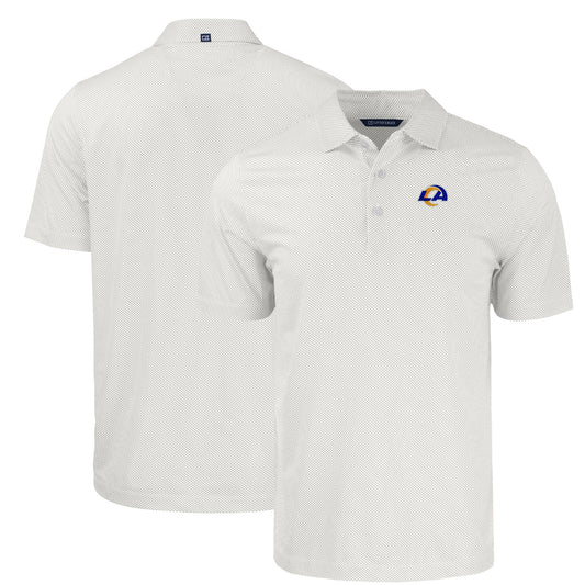Men's Cutter & Buck White Los Angeles Rams  Big & Tall Pike Eco Symmetry Print Stretch Recycled Polo