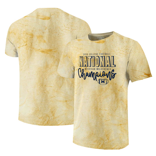 Women's  Maize Michigan Wolverines College Football Playoff 2023 National Champions Comfort Colors Blast Simple T-Shirt