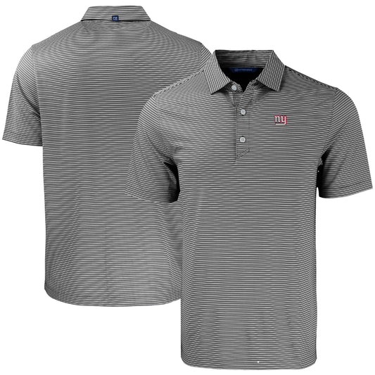 Men's Cutter & Buck Black/White New York Giants  Forge Eco Double Stripe Stretch Recycled Polo