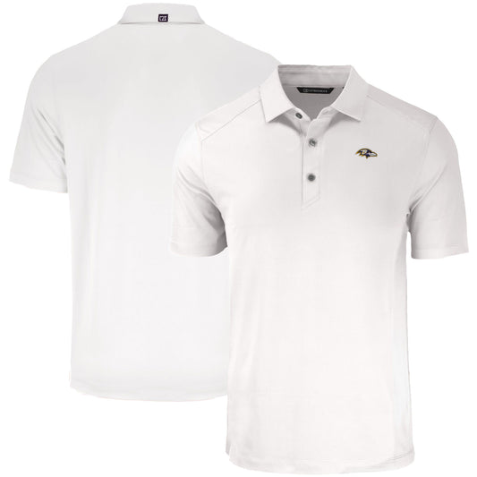 Men's Cutter & Buck White Baltimore Ravens  Forge Eco Stretch Recycled Polo