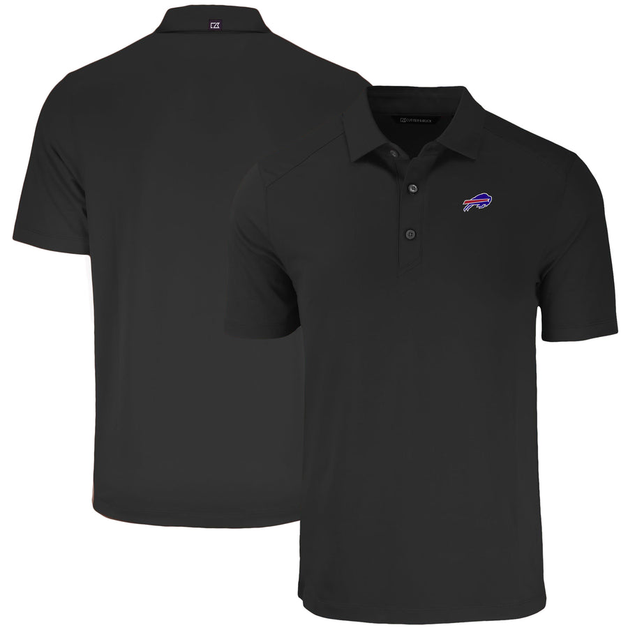 Men's Cutter & Buck Black Buffalo Bills  Forge Eco Stretch Recycled Polo