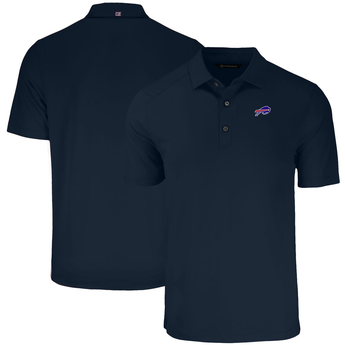 Men's Cutter & Buck Navy Buffalo Bills  Forge Eco Stretch Recycled Polo