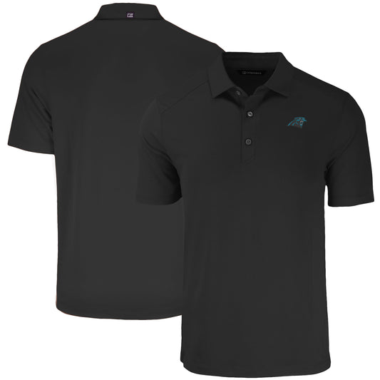 Men's Cutter & Buck Black Carolina Panthers  Forge Eco Stretch Recycled Polo