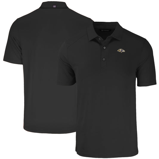 Men's Cutter & Buck Black Baltimore Ravens  Forge Eco Stretch Recycled Polo