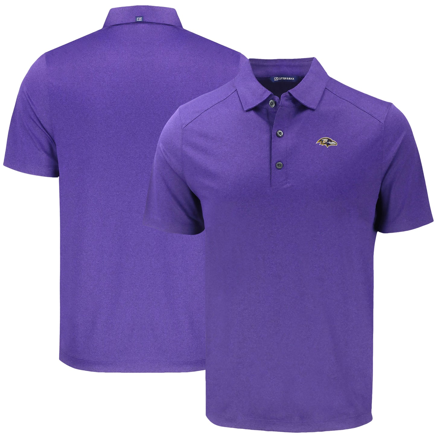 Men's Cutter & Buck Heather Purple Baltimore Ravens  Forge Eco Stretch Recycled Polo