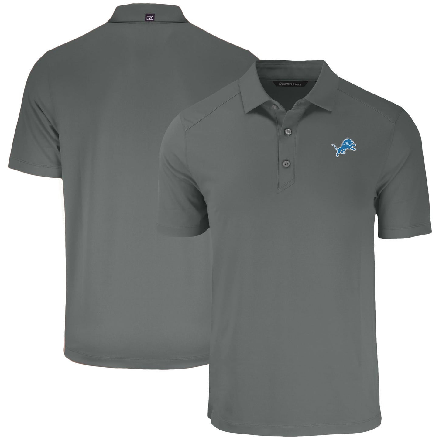 Men's Cutter & Buck Gray Detroit Lions  Forge Eco Stretch Recycled Polo