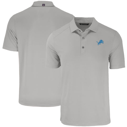 Men's Cutter & Buck Gray Detroit Lions  Forge Eco Stretch Recycled Polo