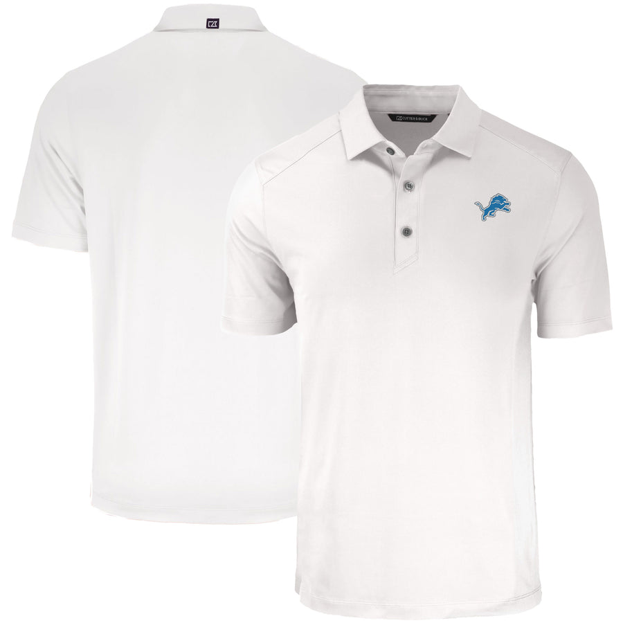 Men's Cutter & Buck White Detroit Lions  Forge Eco Stretch Recycled Polo