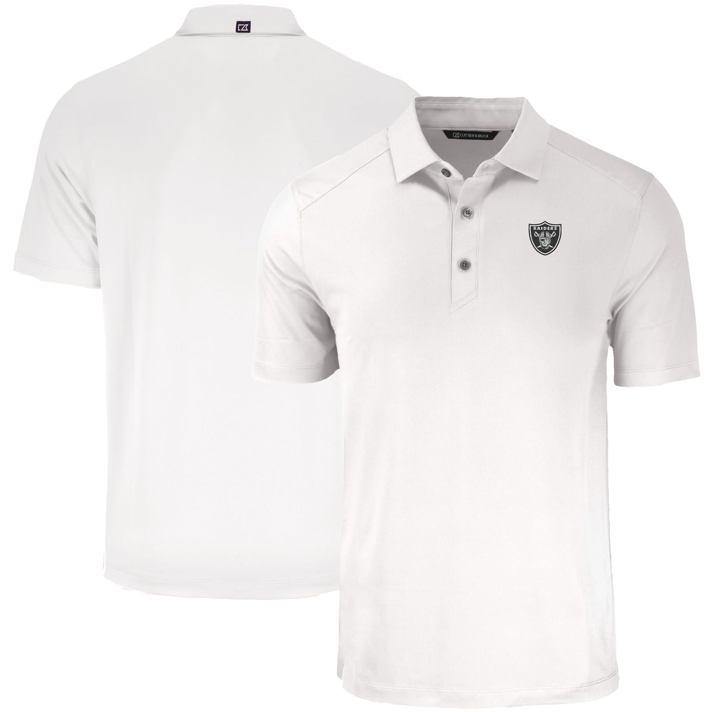 Men's Cutter & Buck White Las Vegas Raiders  Forge Eco Stretch Recycled Polo