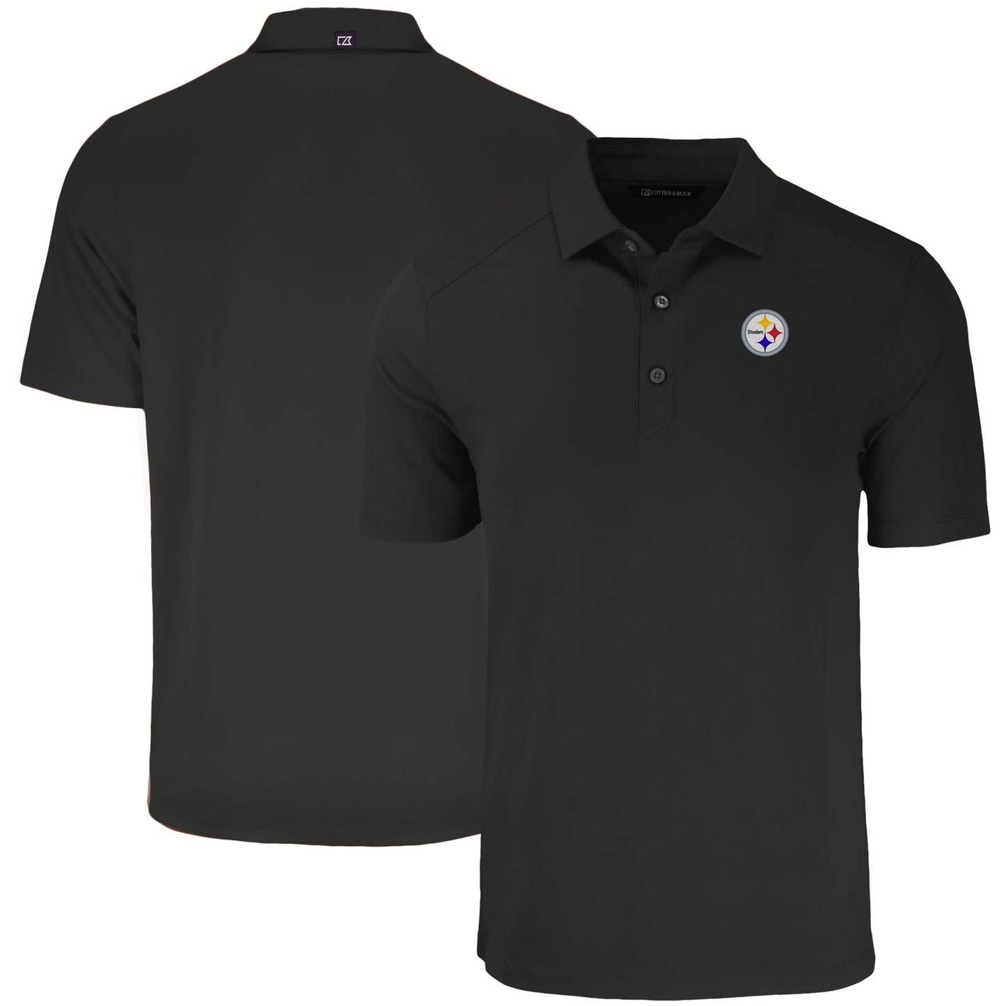 Men's Cutter & Buck Black Pittsburgh Steelers  Forge Eco Stretch Recycled Polo