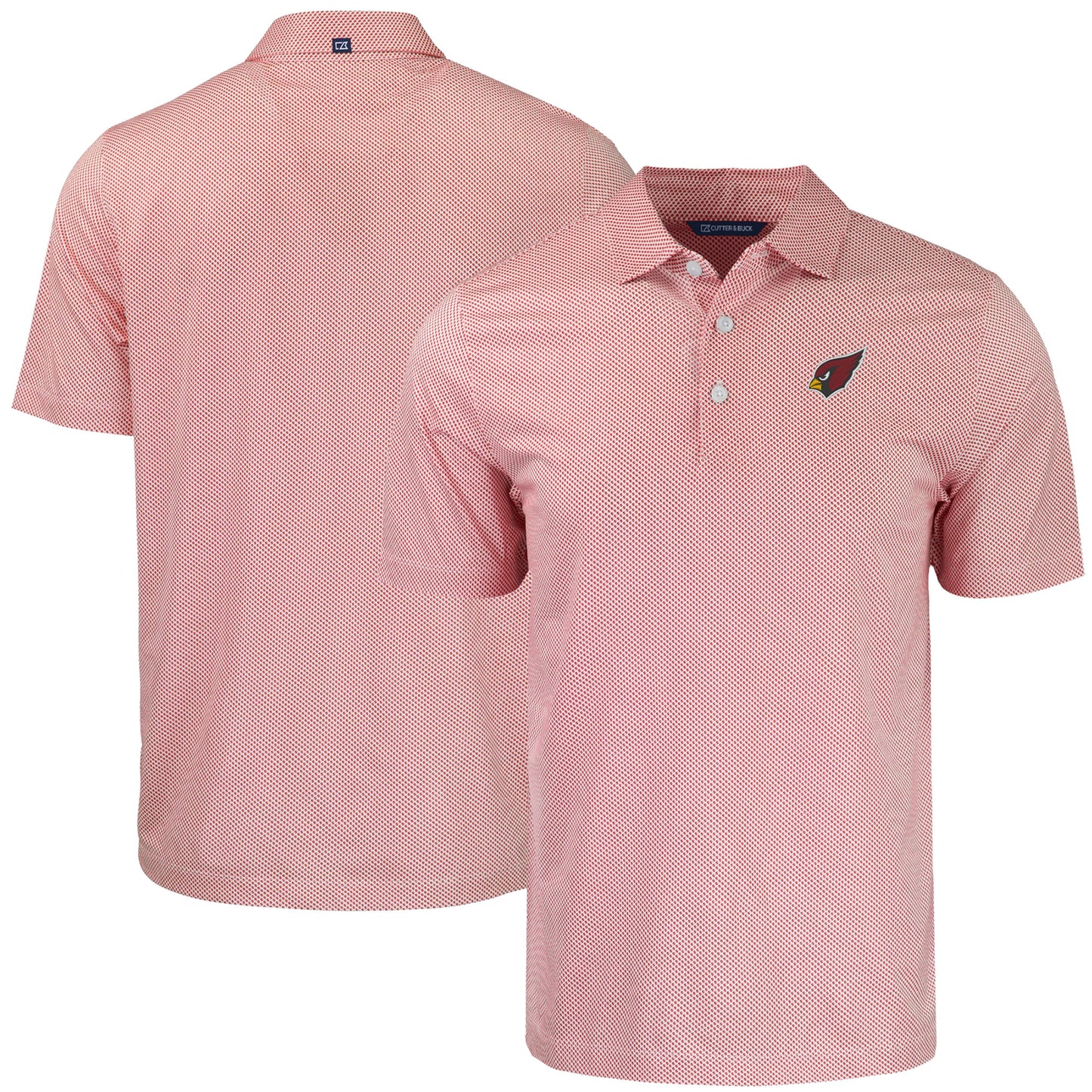 Men's Cutter & Buck Cardinal Arizona Cardinals  Pike Eco Symmetry Print Stretch Recycled Polo