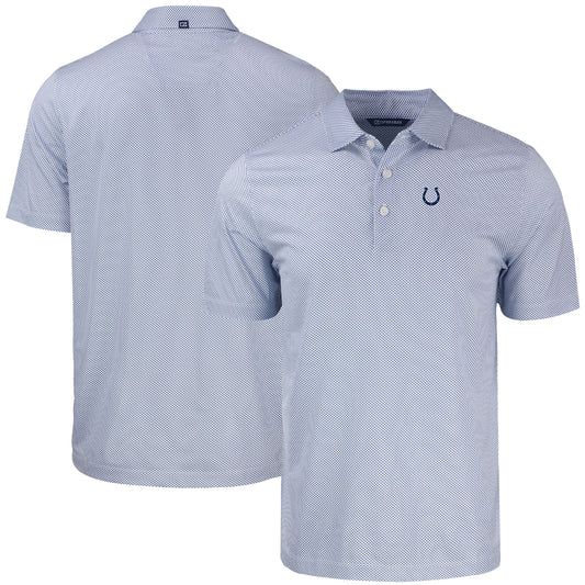 Men's Cutter & Buck Royal Indianapolis Colts  Pike Eco Symmetry Print Stretch Recycled Polo