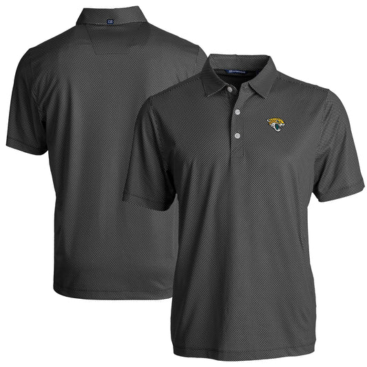 Men's Cutter & Buck Black Jacksonville Jaguars  Pike Eco Symmetry Print Stretch Recycled Polo