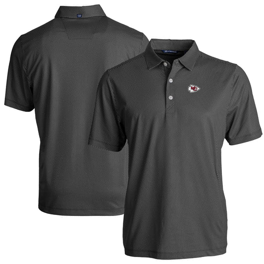 Men's Cutter & Buck Black Kansas City Chiefs  Pike Eco Symmetry Print Stretch Recycled Polo