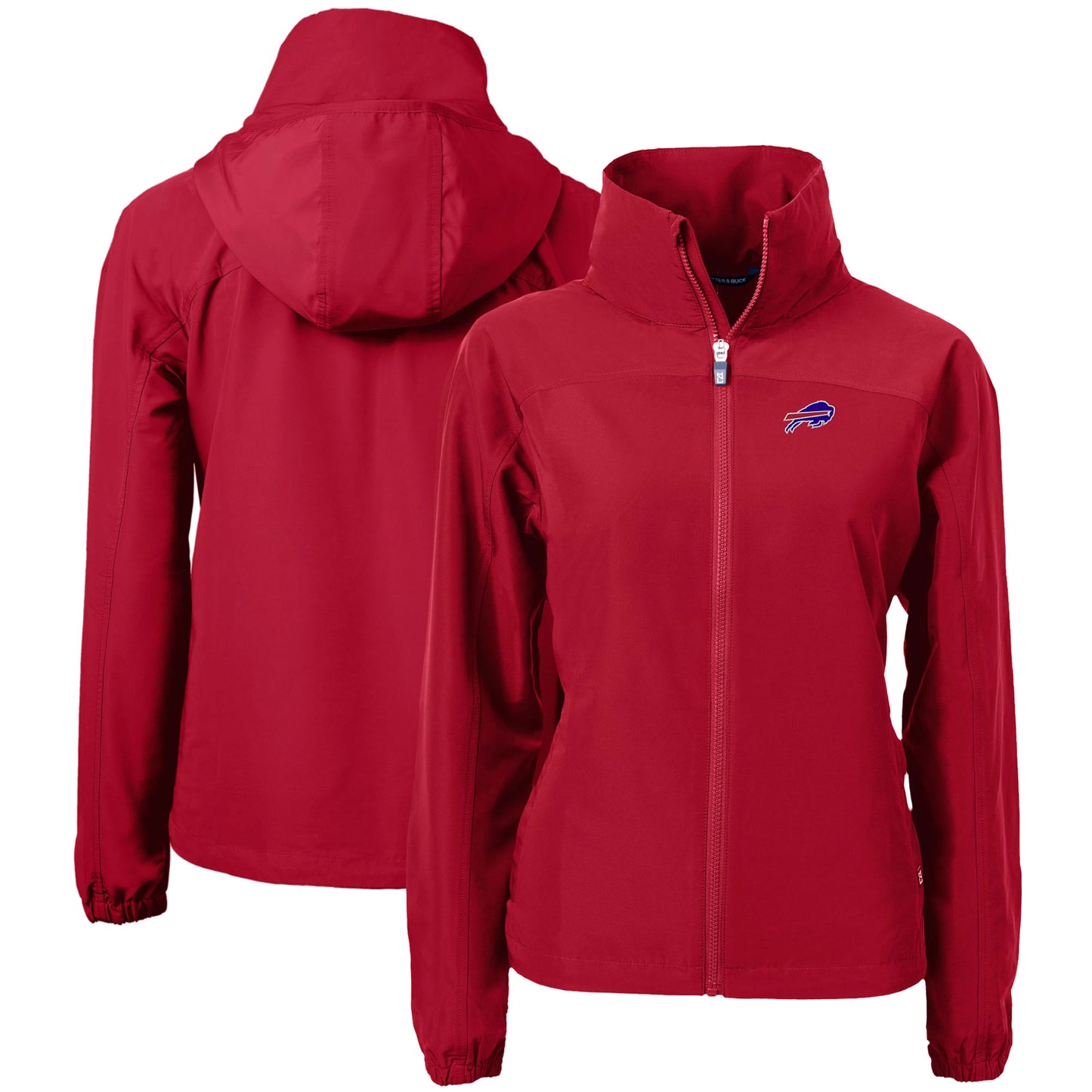 Women's Cutter & Buck Red Buffalo Bills  Charter Eco Recycled Full-Zip Jacket