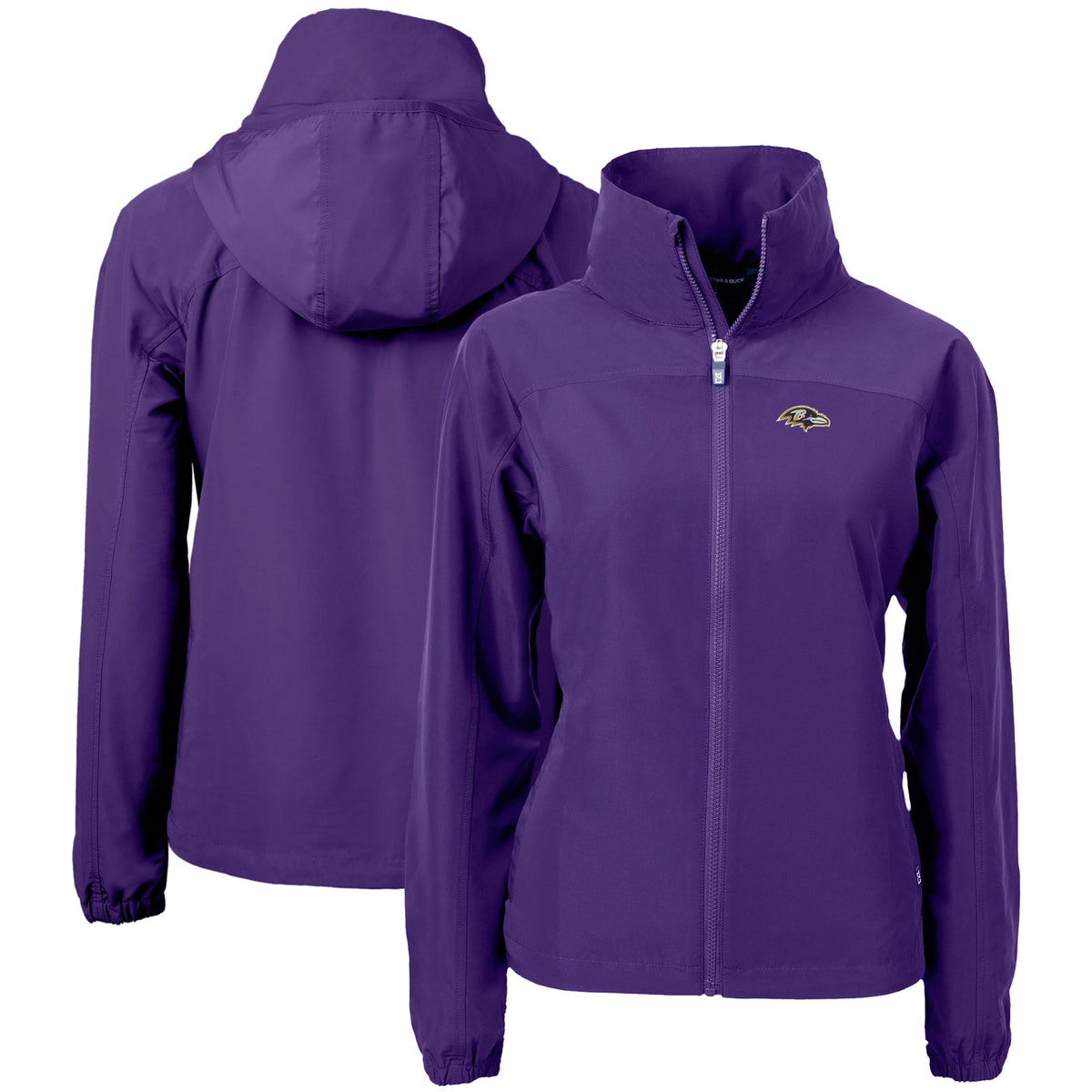 Women's Cutter & Buck Purple Baltimore Ravens  Charter Eco Recycled Full-Zip Jacket