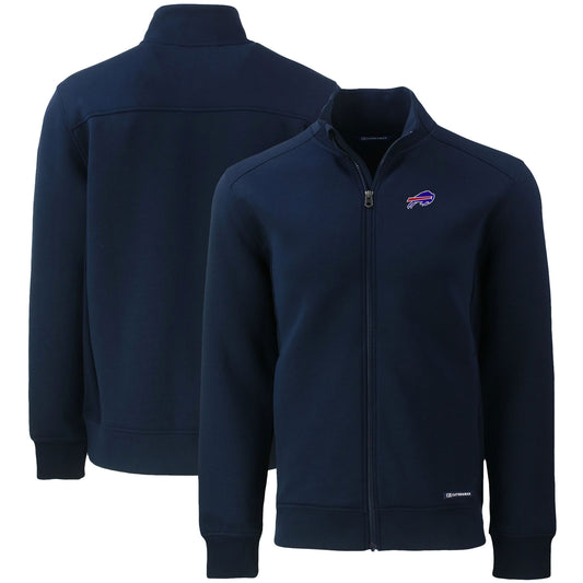 Men's Cutter & Buck Navy Buffalo Bills  Roam Eco Recycled Full-Zip Jacket