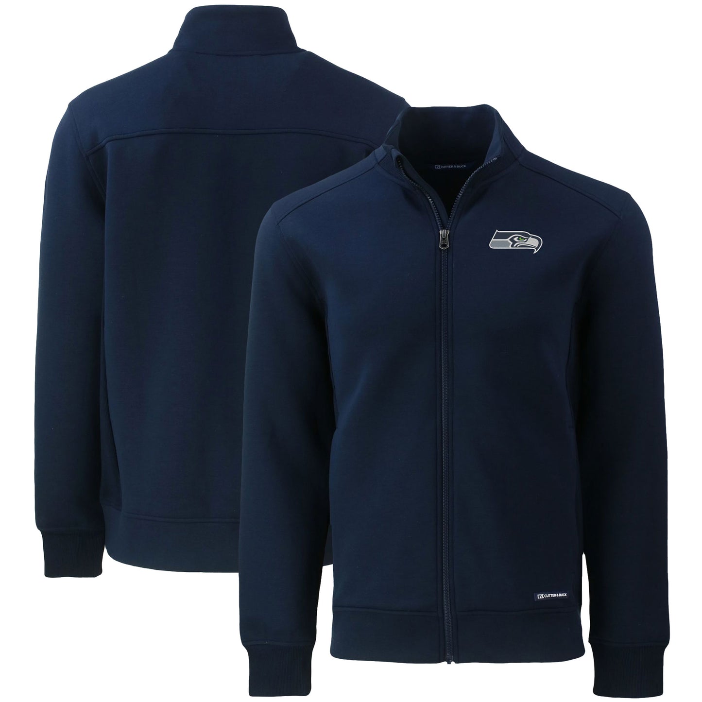 Men's Cutter & Buck College Navy Seattle Seahawks  Roam Eco Recycled Full-Zip Jacket