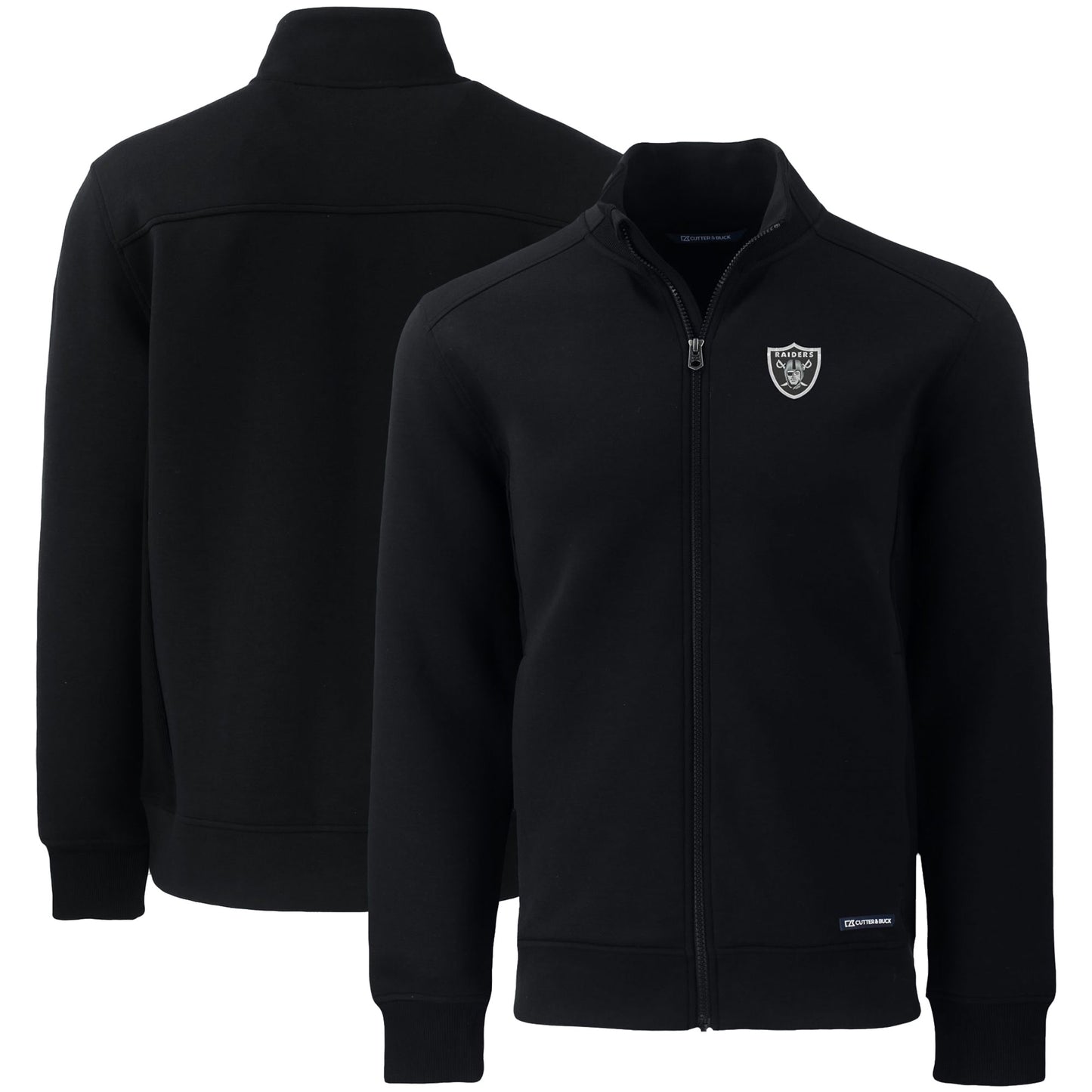 Men's Cutter & Buck Black Las Vegas Raiders  Roam Eco Recycled Full-Zip Jacket