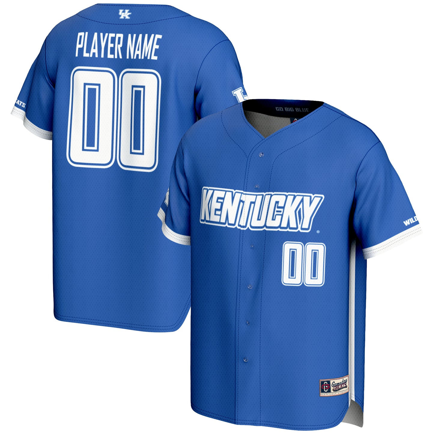 Men's GameDay Greats Royal Kentucky Wildcats NIL Pick-A-Player Lightweight Baseball Jersey