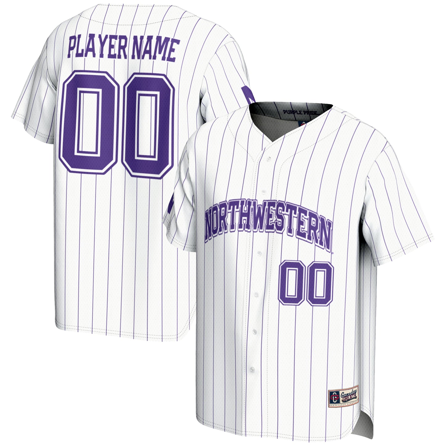 Men's GameDay Greats White Northwestern Wildcats NIL Pick-A-Player Lightweight Baseball Jersey