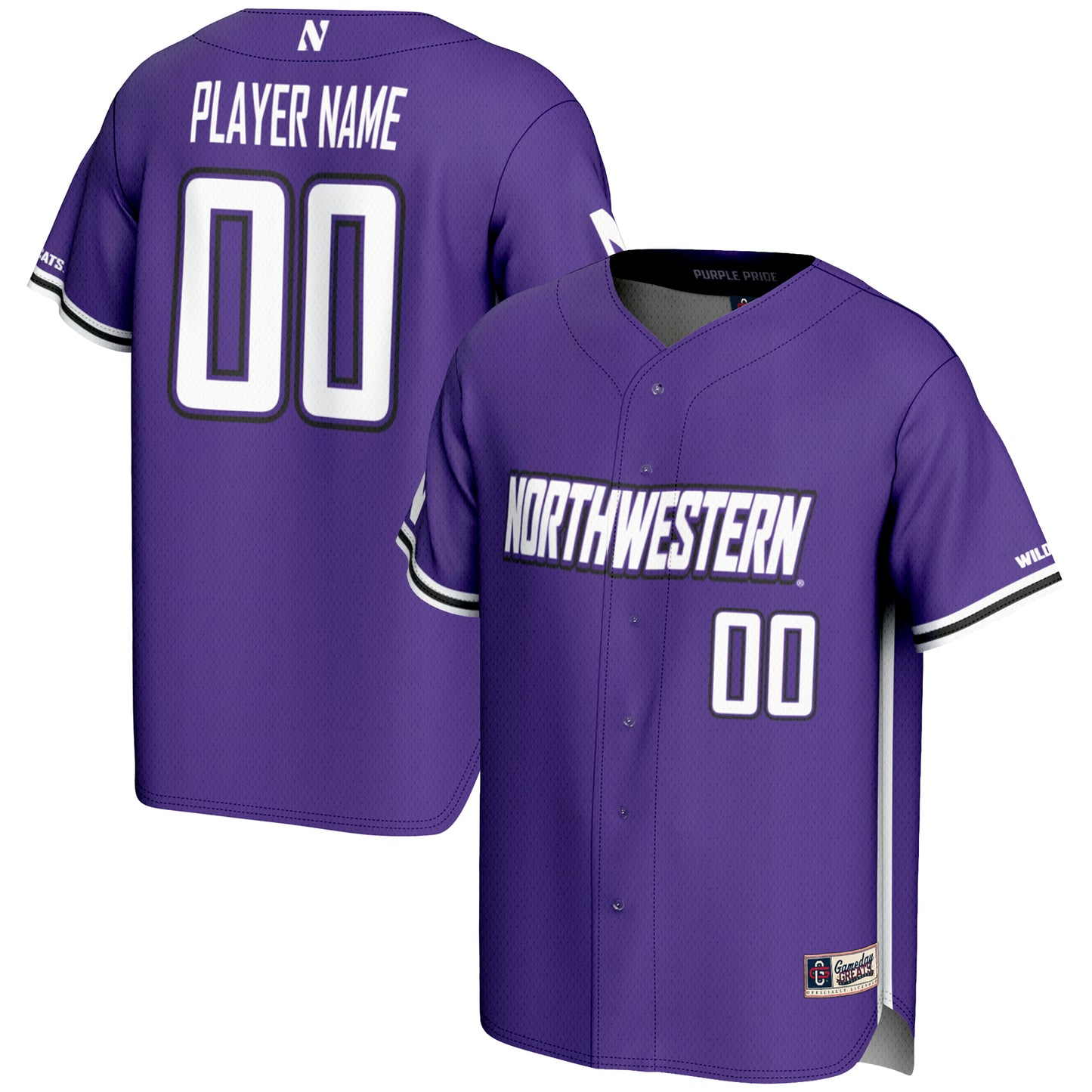 Men's GameDay Greats Purple Northwestern Wildcats NIL Pick-A-Player Lightweight Baseball Jersey