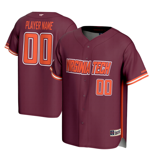 Men's GameDay Greats Maroon Virginia Tech Hokies NIL Pick-A-Player Lightweight Baseball Jersey