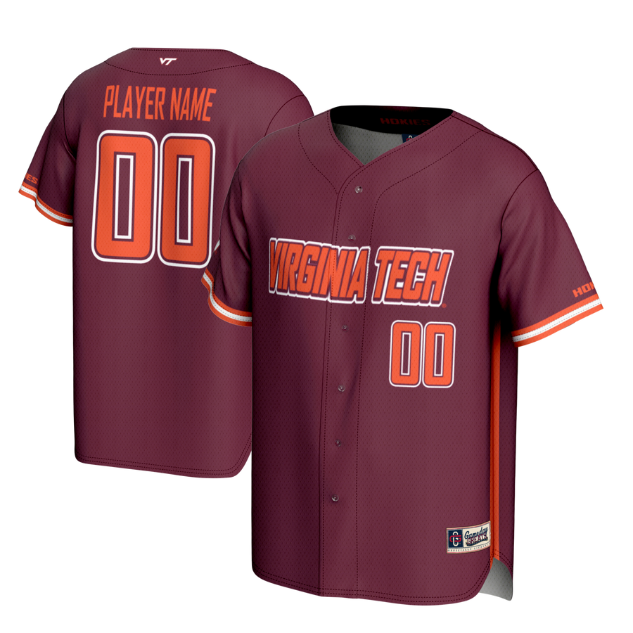 Men's GameDay Greats Maroon Virginia Tech Hokies NIL Pick-A-Player Lightweight Baseball Jersey