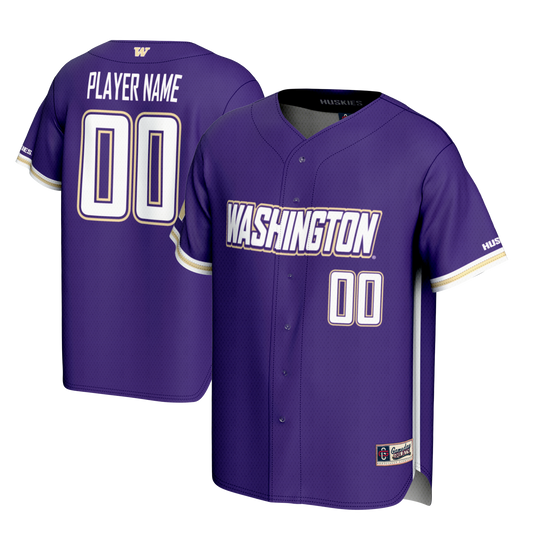 Men's GameDay Greats Purple Washington Huskies NIL Pick-A-Player Lightweight Baseball Jersey