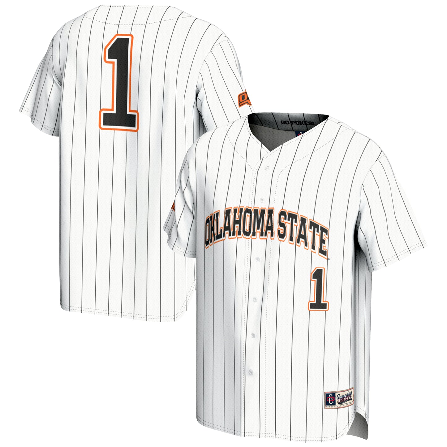 Men's GameDay Greats #1 White Oklahoma State Cowboys Lightweight Baseball Fashion Jersey