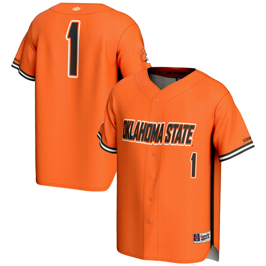 Men's GameDay Greats #1 Orange Oklahoma State Cowboys Lightweight Baseball Fashion Jersey