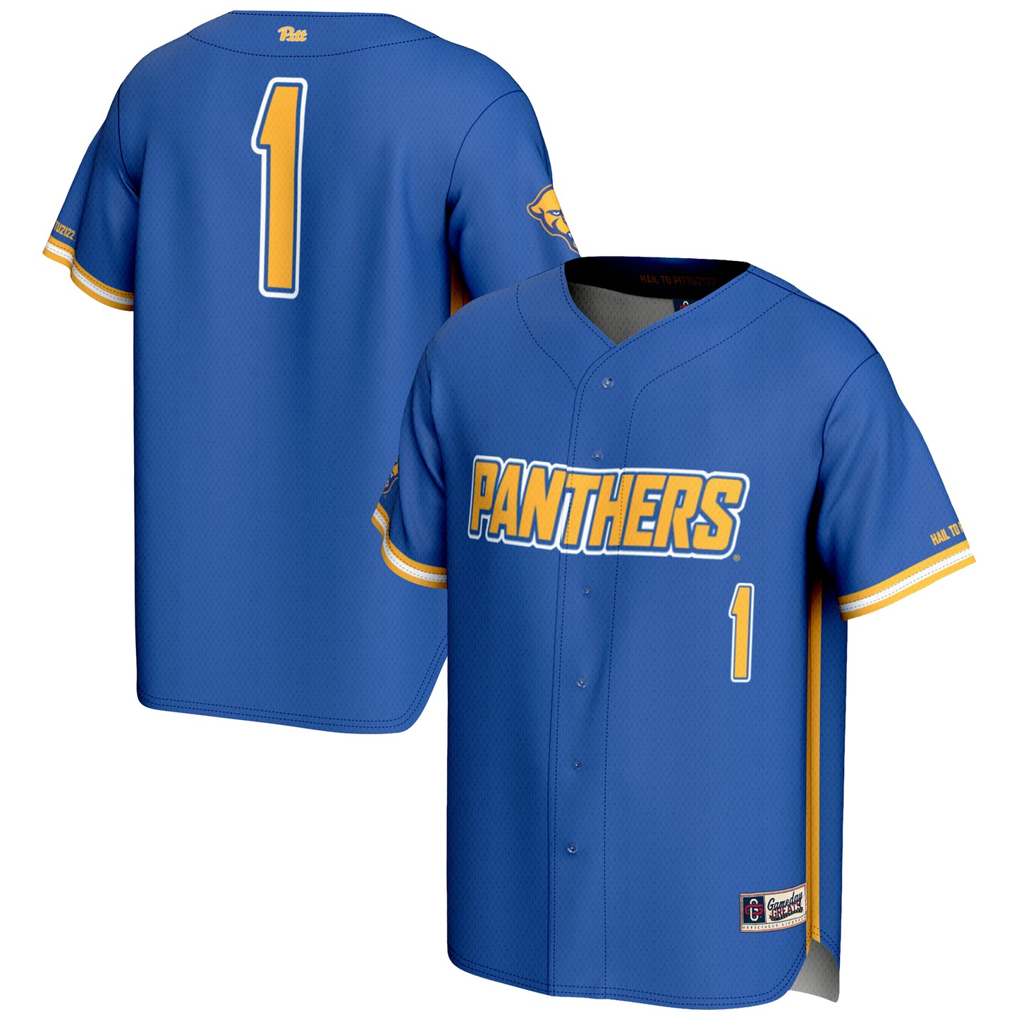 Men's GameDay Greats #1 Royal Pitt Panthers Lightweight Baseball Fashion Jersey