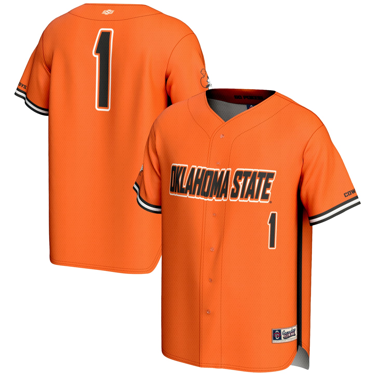 Youth GameDay Greats #1 Orange Oklahoma State Cowboys Lightweight Baseball Fashion Jersey