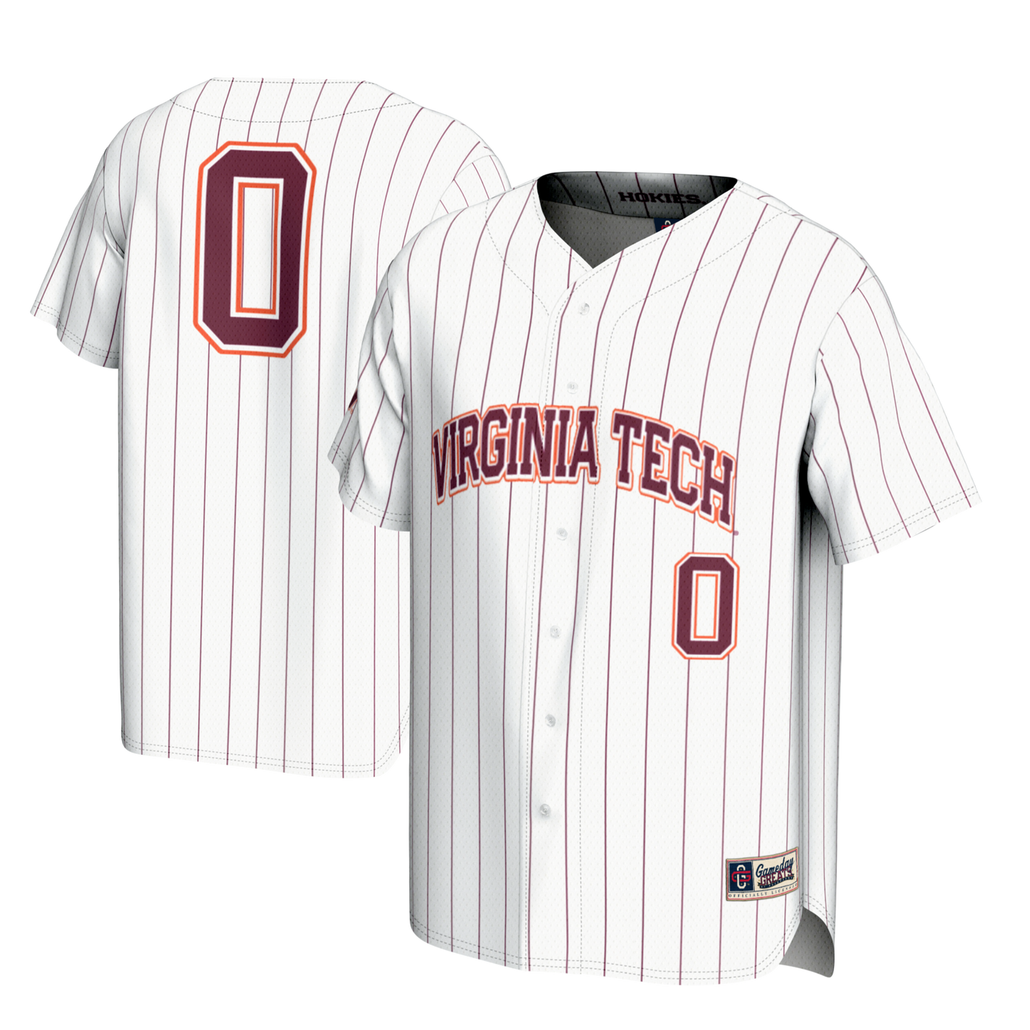 Youth GameDay Greats #0 White Virginia Tech Hokies Lightweight Baseball Fashion Jersey