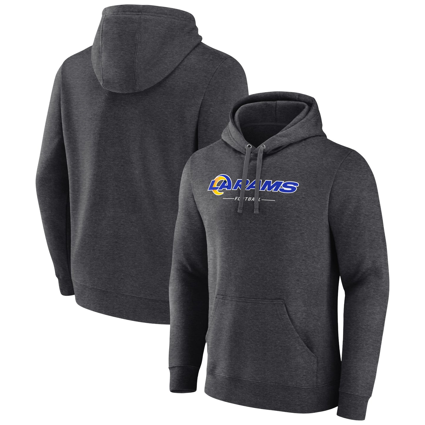 Men's Charcoal Los Angeles Rams Team Lockup Pullover Hoodie