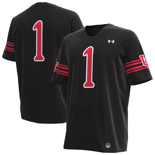 Men's Under Armour #1 Black Utah Utes Replica Football Jersey