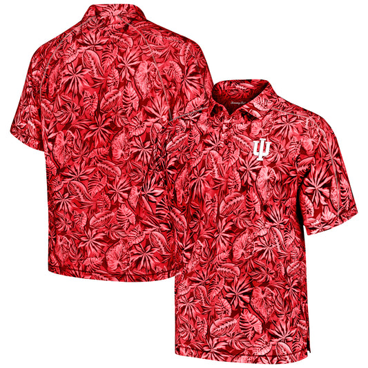 Men's Tommy Bahama Crimson Indiana Hoosiers Tropical Score IslandZone Polo